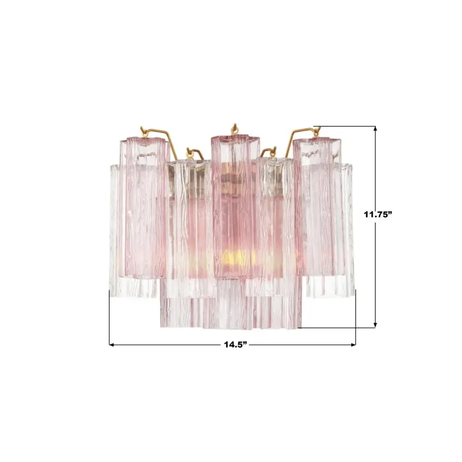 Addis 14.5" Wall Sconce in Polished Chrome with Autumn Glass - Image 35