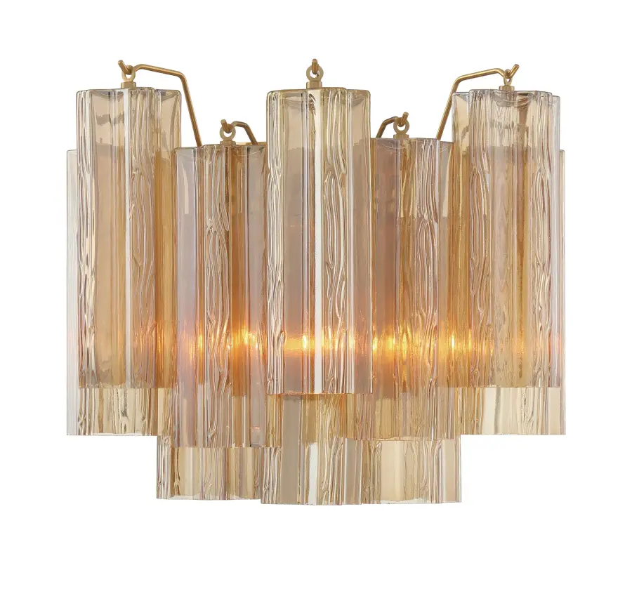 Addis 14.5" Wall Sconce in Polished Chrome with Autumn Glass - Image 36