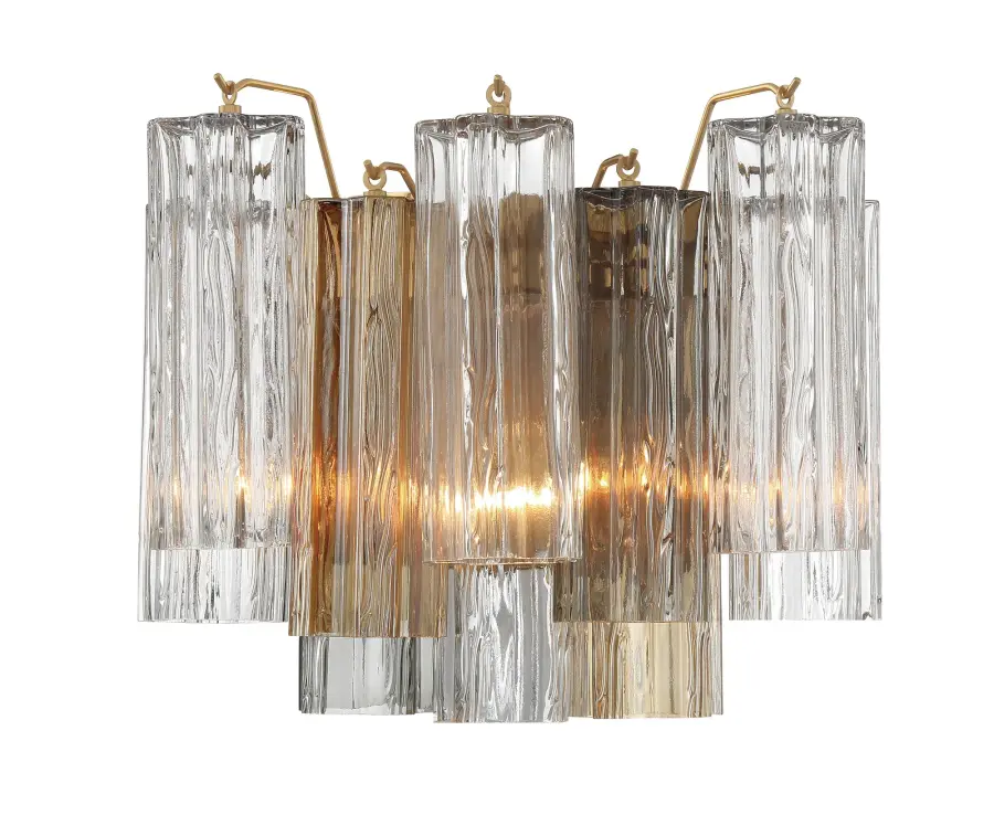 Addis 14.5" Wall Sconce in Polished Chrome with Autumn Glass - Image 42
