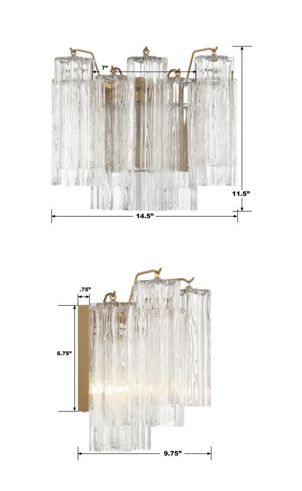 Addis 14.5" Wall Sconce in Polished Chrome with Autumn Glass - Image 50