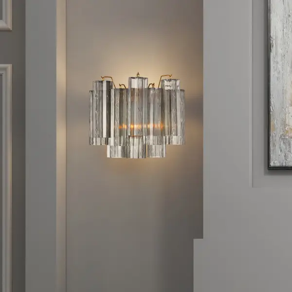 Addis 14.5" Wall Sconce in Polished Chrome with Autumn Glass - Image 56