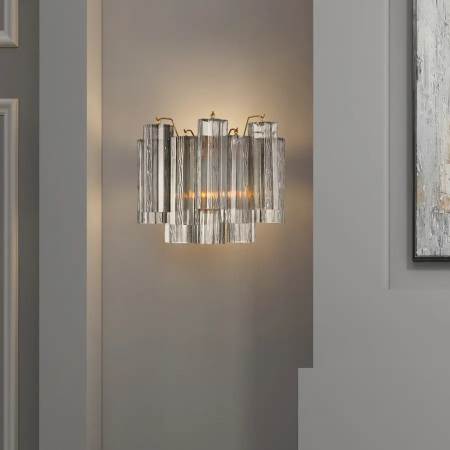 Addis 14.5" Wall Sconce in Polished Chrome with Autumn Glass - Image 56
