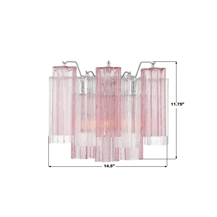 Addis 14.5" Wall Sconce in Polished Chrome with Autumn Glass - Image 7