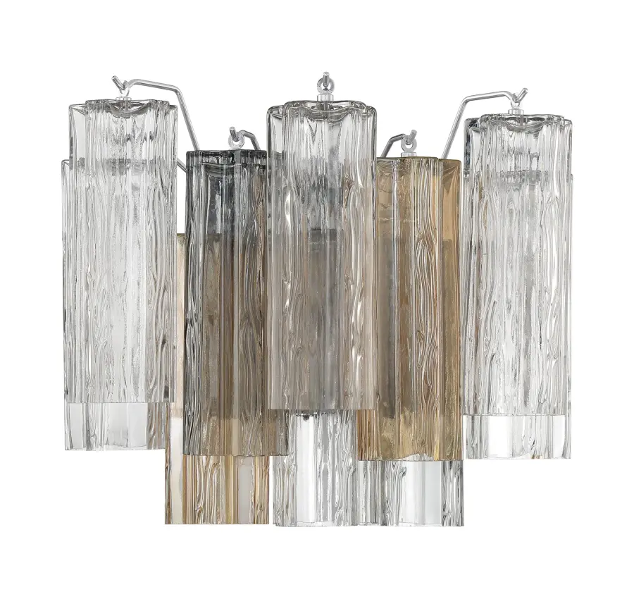Addis 14.5" Wall Sconce in Polished Chrome with Autumn Glass - Image 8