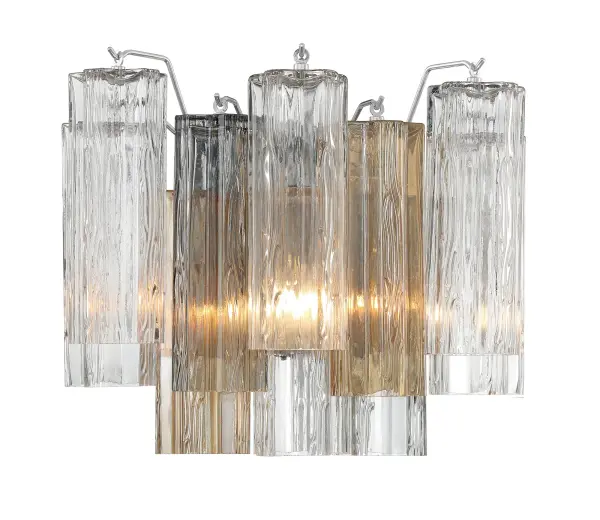 Addis 14.5" Wall Sconce in Polished Chrome with Autumn Glass - Image 9