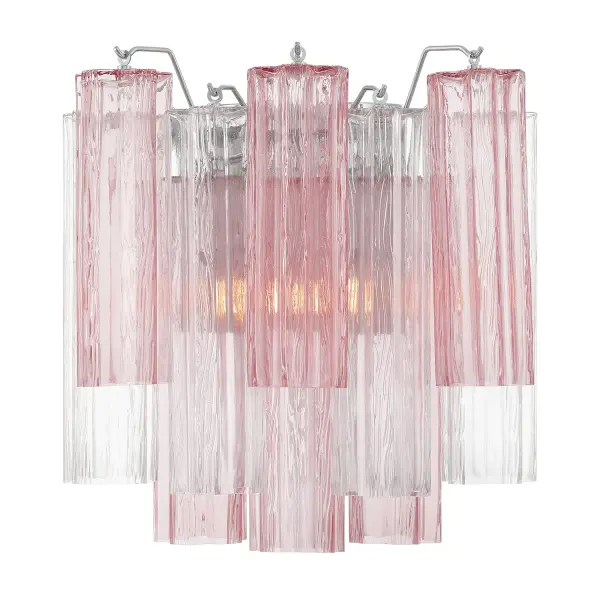 The Addis sconce reimagines iconic mid-century design with textured Tronchi glass tubes arranged in a captivating 5-point star. The Autumn glass option features mesmerizing multicolor tones that create dynamic visual interest.