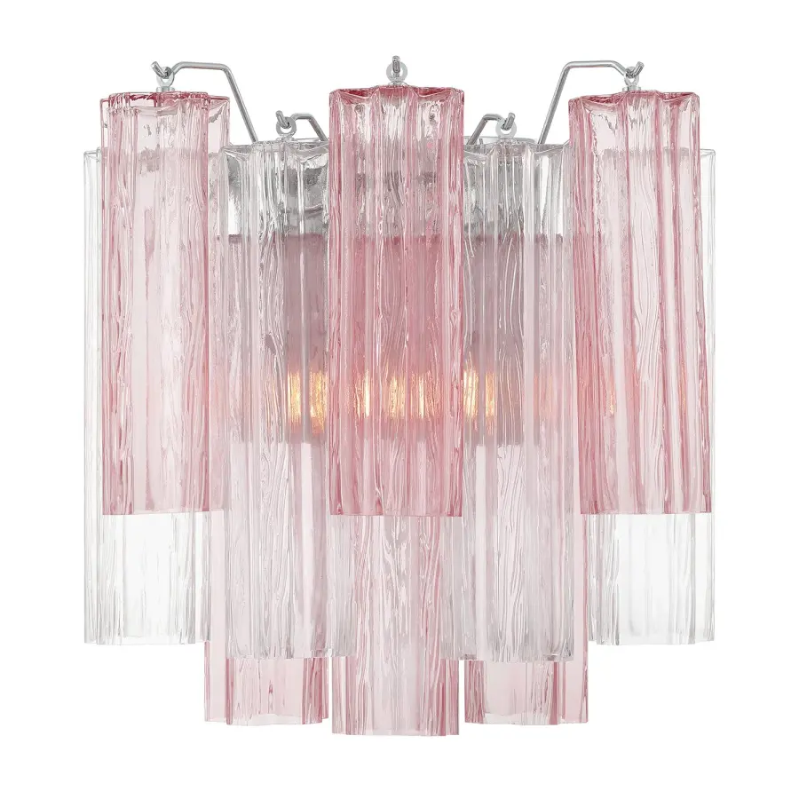 Addis 14.5" Wall Sconce in Polished Chrome with Autumn Glass - Image 1