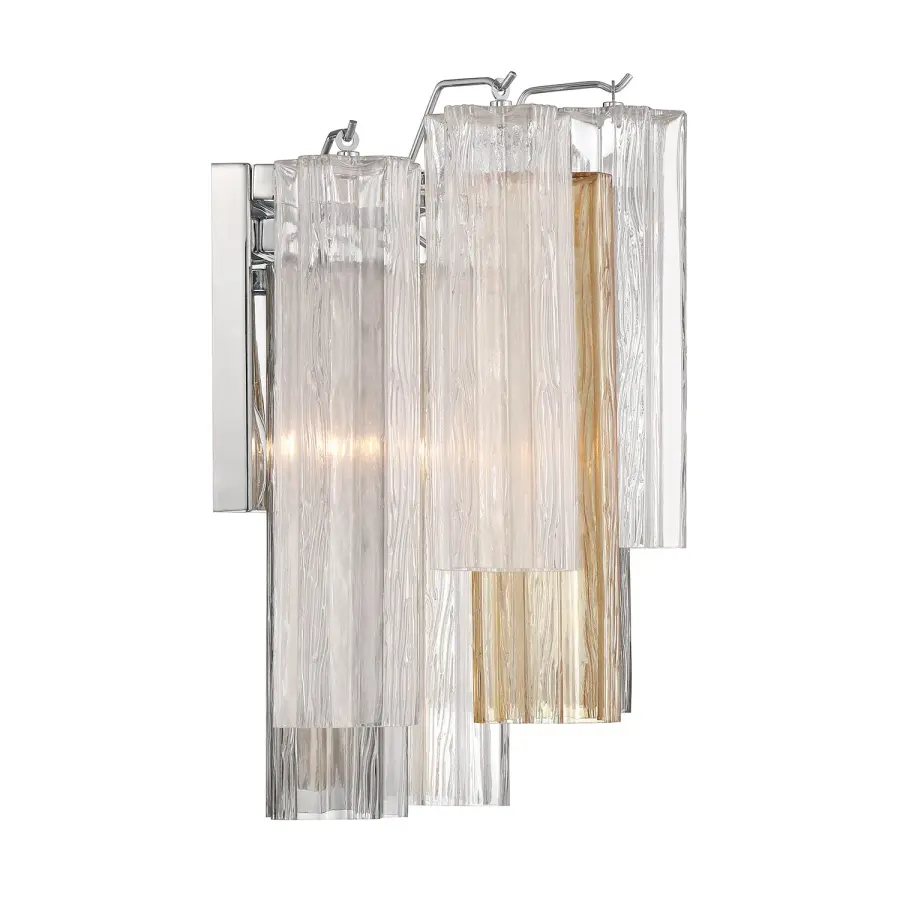 Addis 14.5" Wall Sconce in Polished Chrome with Autumn Glass - Image 11
