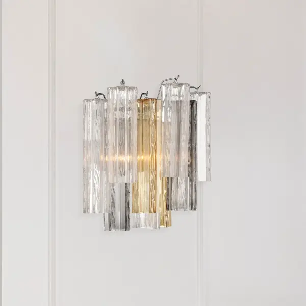 Addis 14.5" Wall Sconce in Polished Chrome with Autumn Glass - Image 13