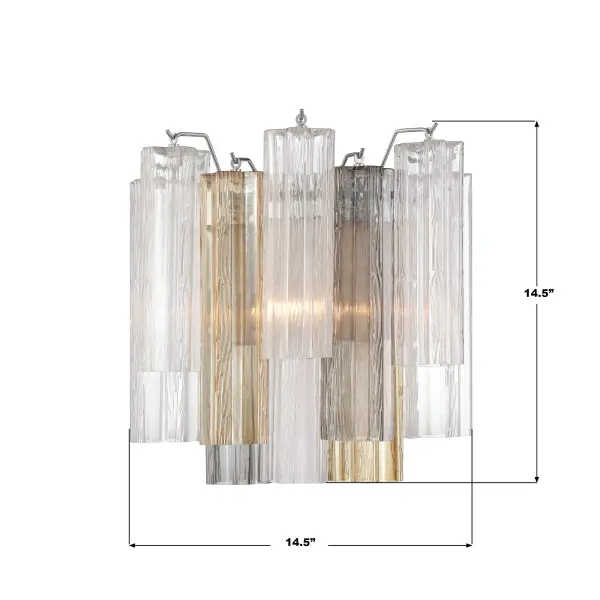 Addis 14.5" Wall Sconce in Polished Chrome with Autumn Glass - Image 14