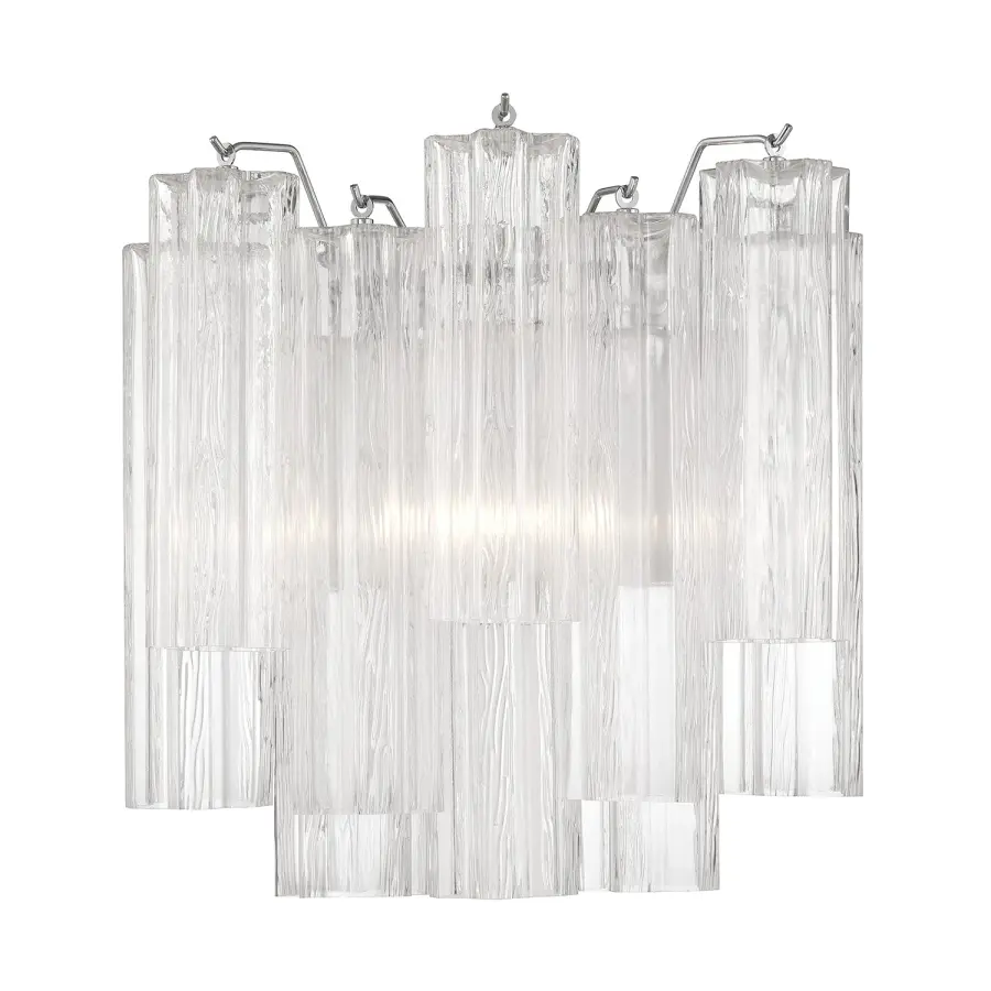 Addis 14.5" Wall Sconce in Polished Chrome with Autumn Glass - Image 15