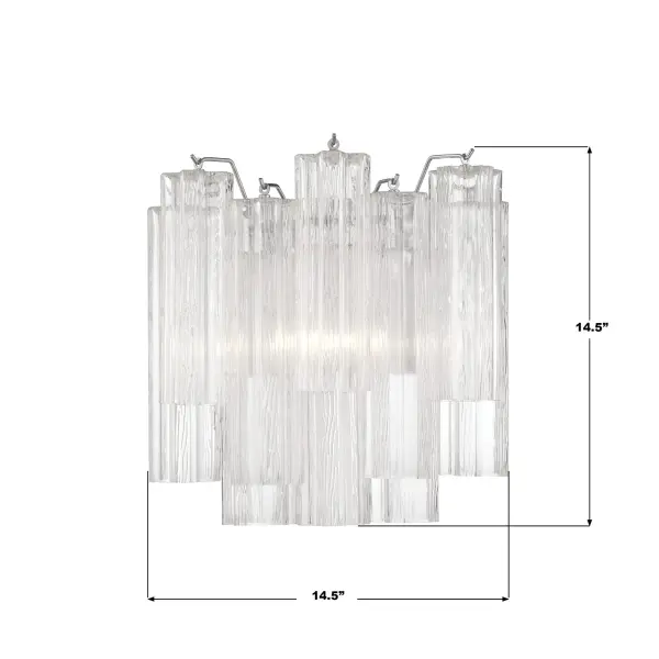 Addis 14.5" Wall Sconce in Polished Chrome with Autumn Glass - Image 21