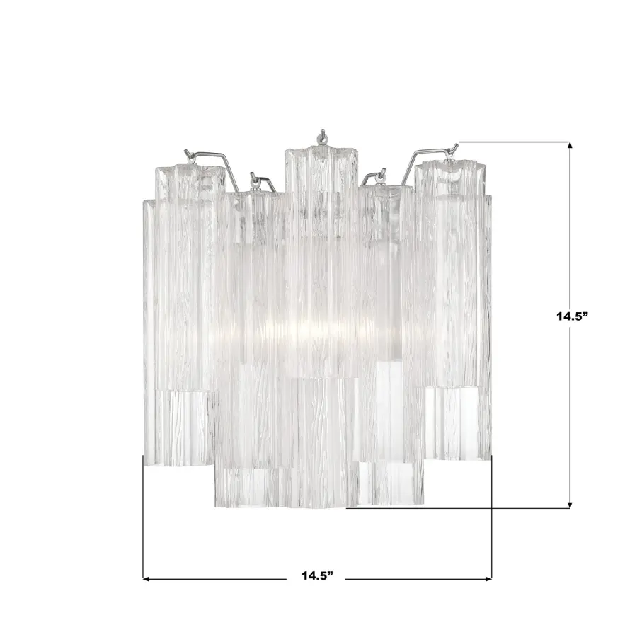 Addis 14.5" Wall Sconce in Polished Chrome with Autumn Glass - Image 21