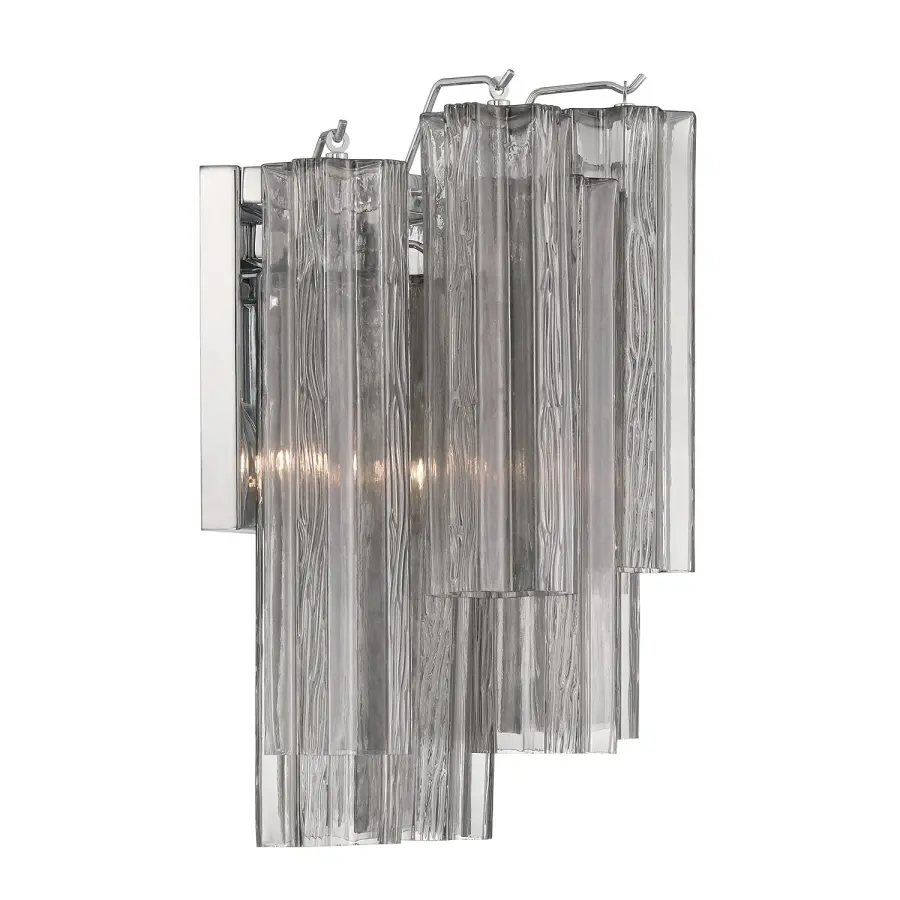 Addis 14.5" Wall Sconce in Polished Chrome with Autumn Glass - Image 25