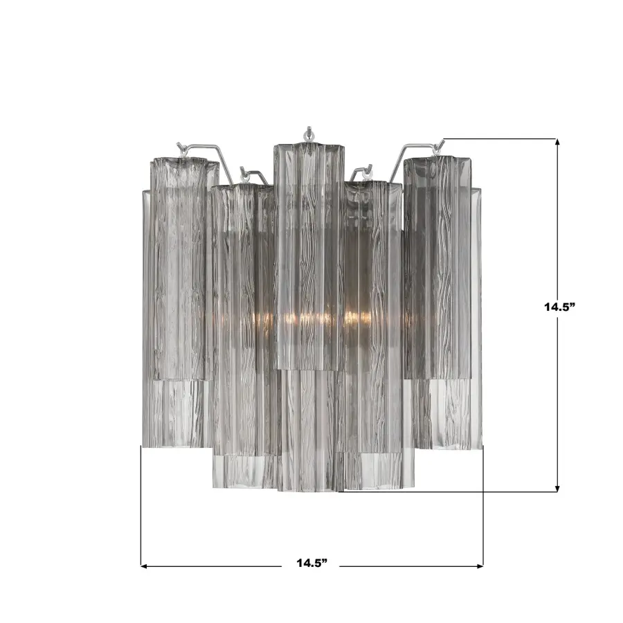 Addis 14.5" Wall Sconce in Polished Chrome with Autumn Glass - Image 28