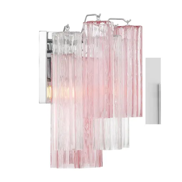 Addis 14.5" Wall Sconce in Polished Chrome with Autumn Glass - Image 4
