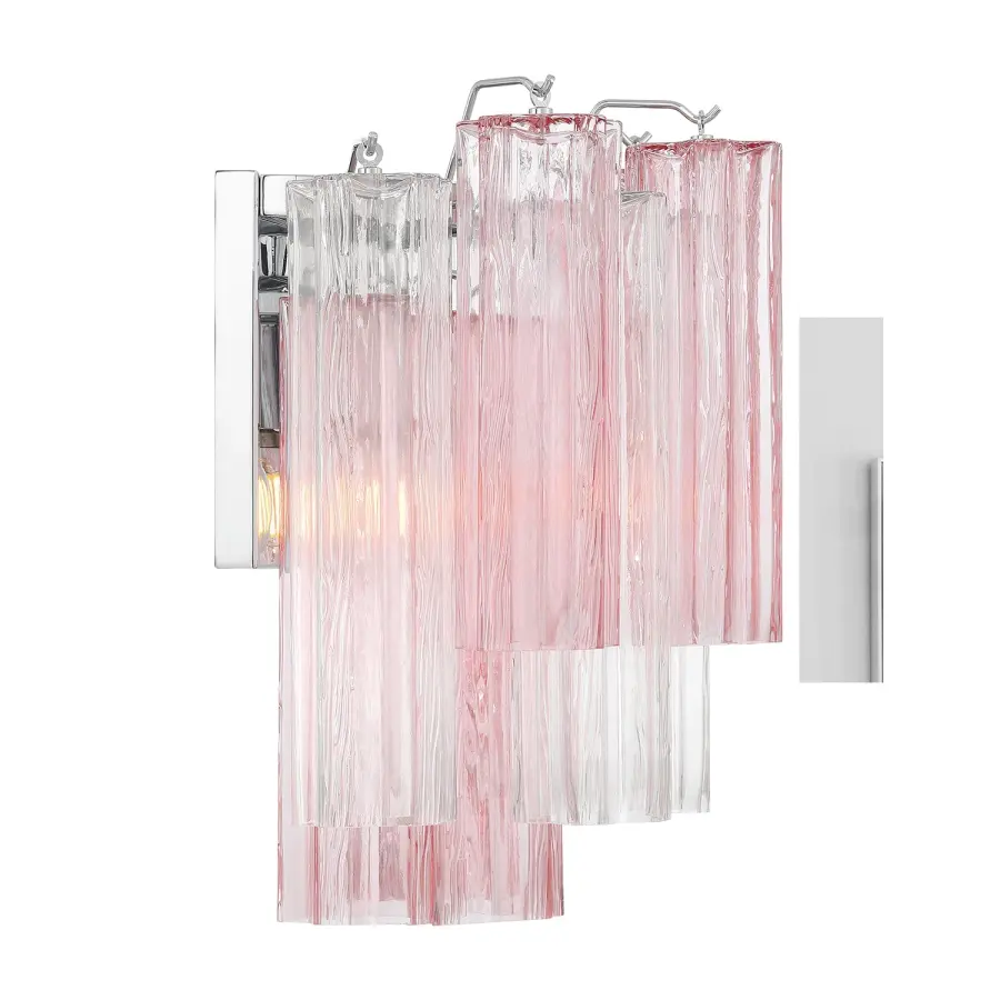 Addis 14.5" Wall Sconce in Polished Chrome with Autumn Glass - Image 4