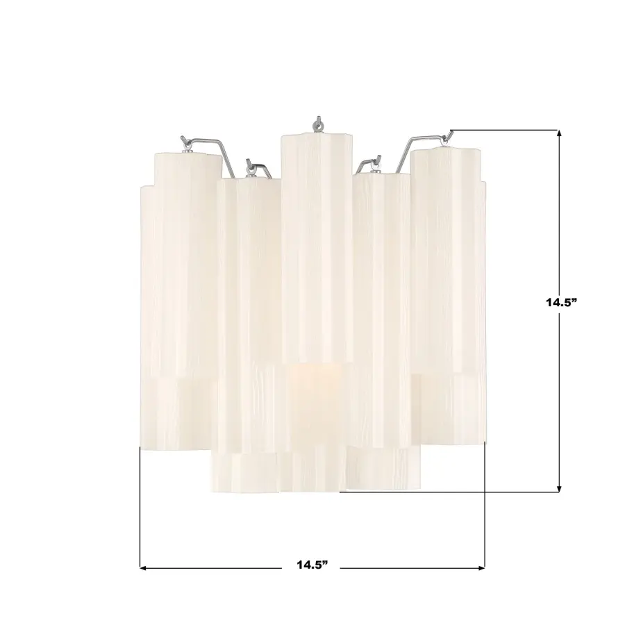 Addis 14.5" Wall Sconce in Polished Chrome with Autumn Glass - Image 35