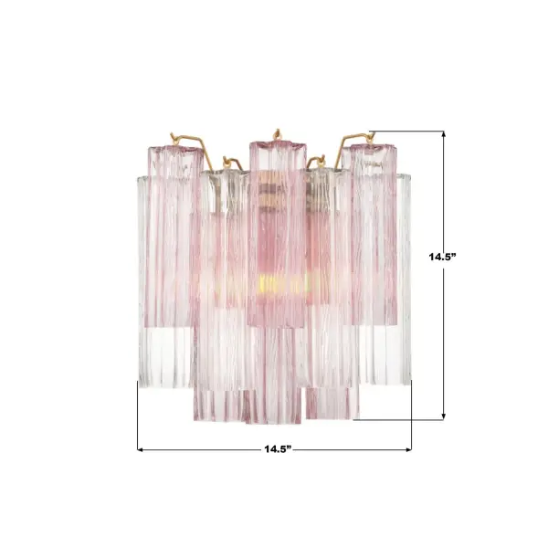 Addis 14.5" Wall Sconce in Polished Chrome with Autumn Glass - Image 43