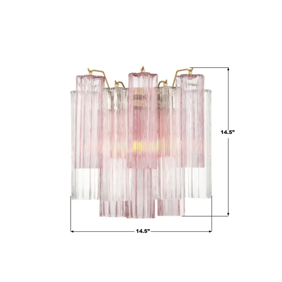Addis 14.5" Wall Sconce in Polished Chrome with Autumn Glass - Image 43