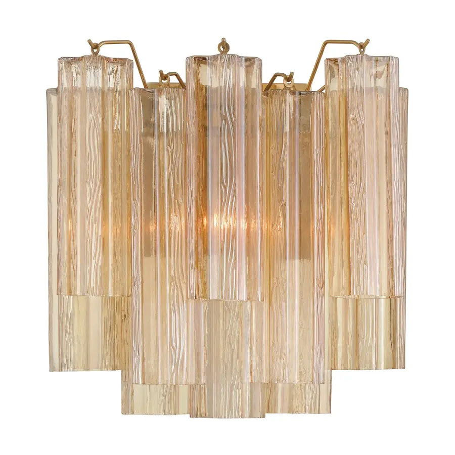 Addis 14.5" Wall Sconce in Polished Chrome with Autumn Glass - Image 44