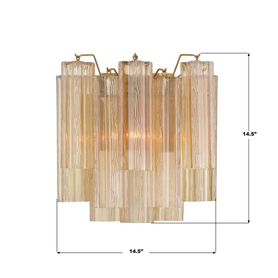 Addis 14.5" Wall Sconce in Polished Chrome with Autumn Glass - Image 50