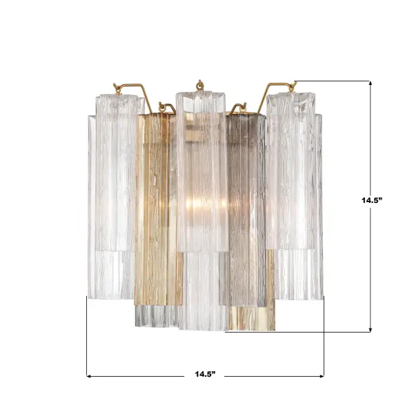 Addis 14.5" Wall Sconce in Polished Chrome with Autumn Glass - Image 57