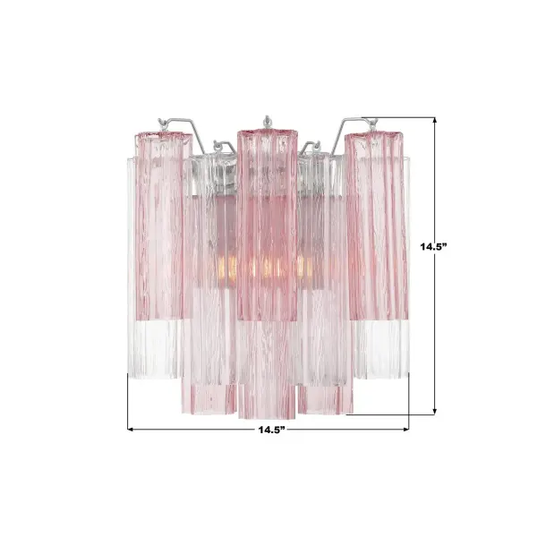 Addis 14.5" Wall Sconce in Polished Chrome with Autumn Glass - Image 7
