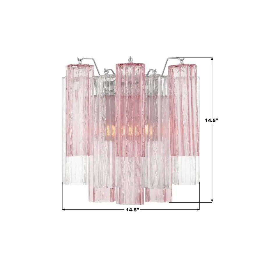 Addis 14.5" Wall Sconce in Polished Chrome with Autumn Glass - Image 7