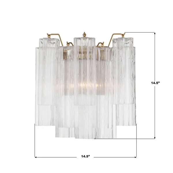 Addis 14.5" Wall Sconce in Polished Chrome with Autumn Glass - Image 64