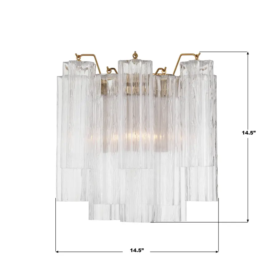 Addis 14.5" Wall Sconce in Polished Chrome with Autumn Glass - Image 64