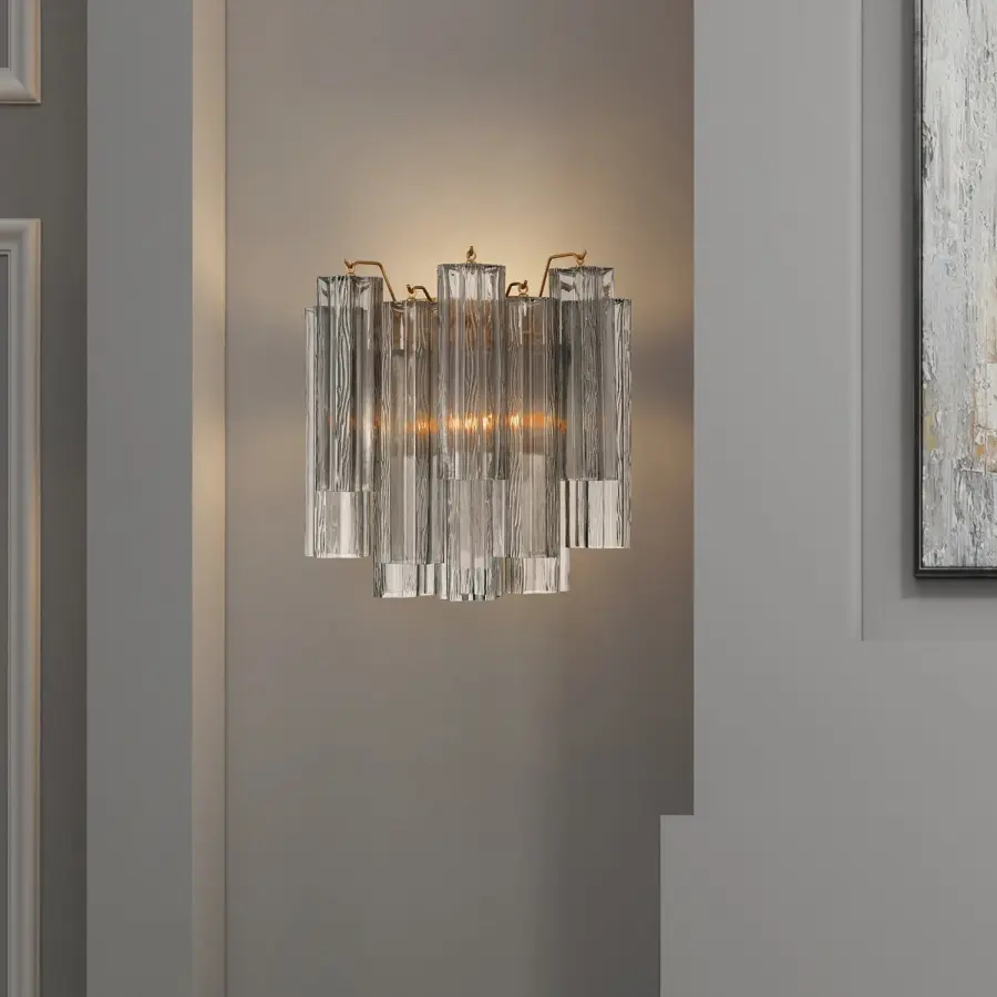 Addis 14.5" Wall Sconce in Polished Chrome with Autumn Glass - Image 70