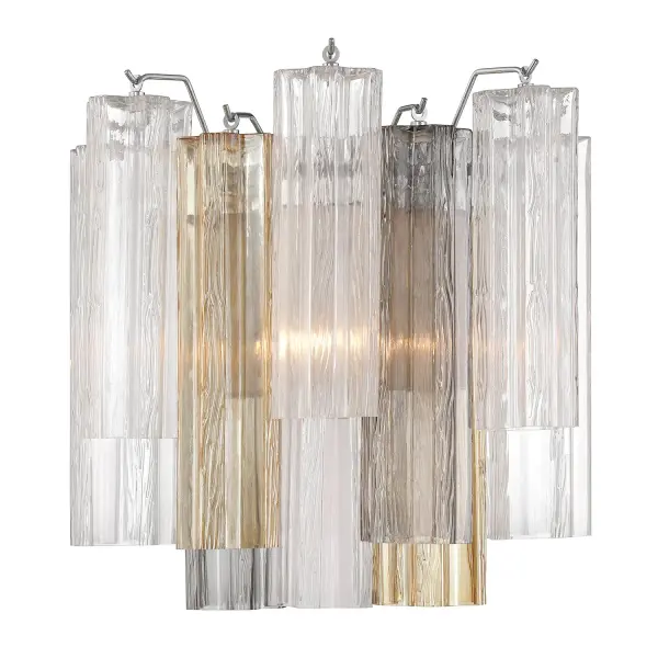 Addis 14.5" Wall Sconce in Polished Chrome with Autumn Glass - Image 8