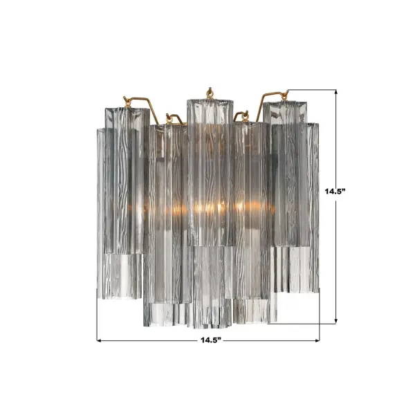 Addis 14.5" Wall Sconce in Polished Chrome with Autumn Glass - Image 71