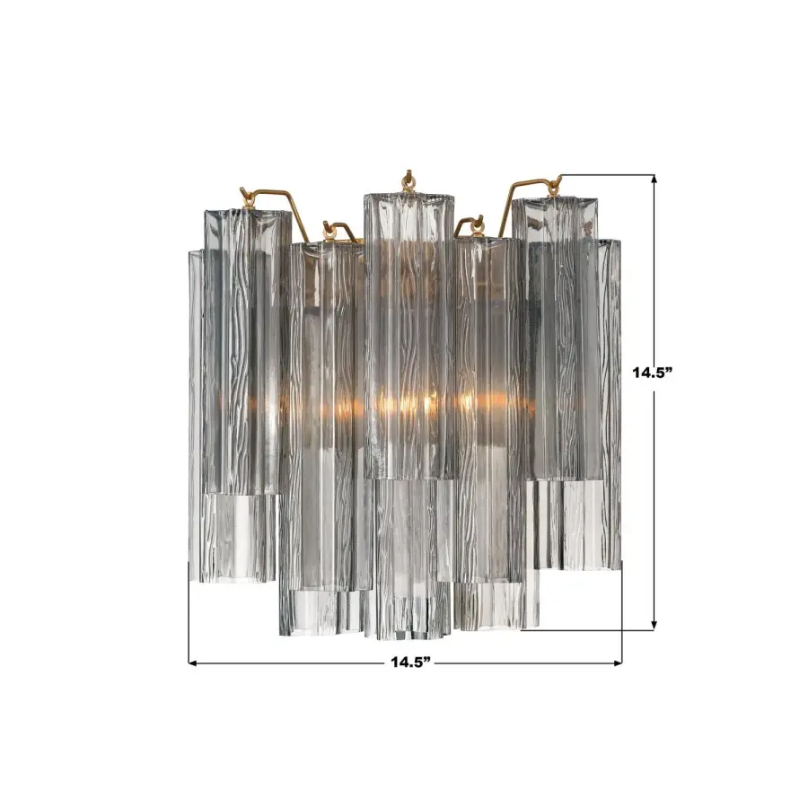 Addis 14.5" Wall Sconce in Polished Chrome with Autumn Glass - Image 71