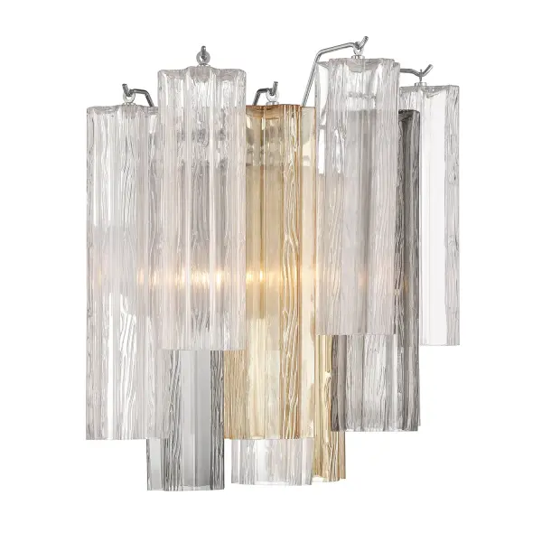 Addis 14.5" Wall Sconce in Polished Chrome with Autumn Glass - Image 10