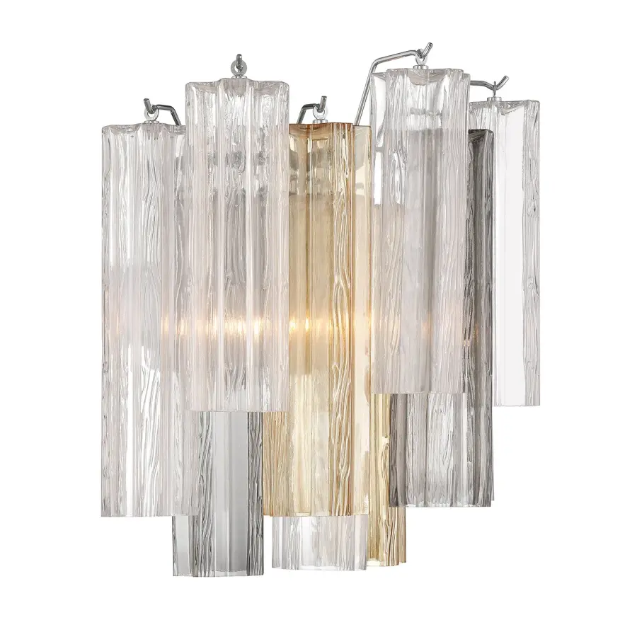 Addis 14.5" Wall Sconce in Polished Chrome with Autumn Glass - Image 10
