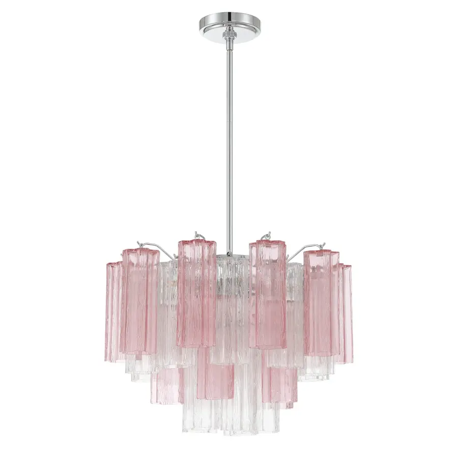 Addis 19.75" Chandelier in Aged Brass with Amber Glass - Image 2