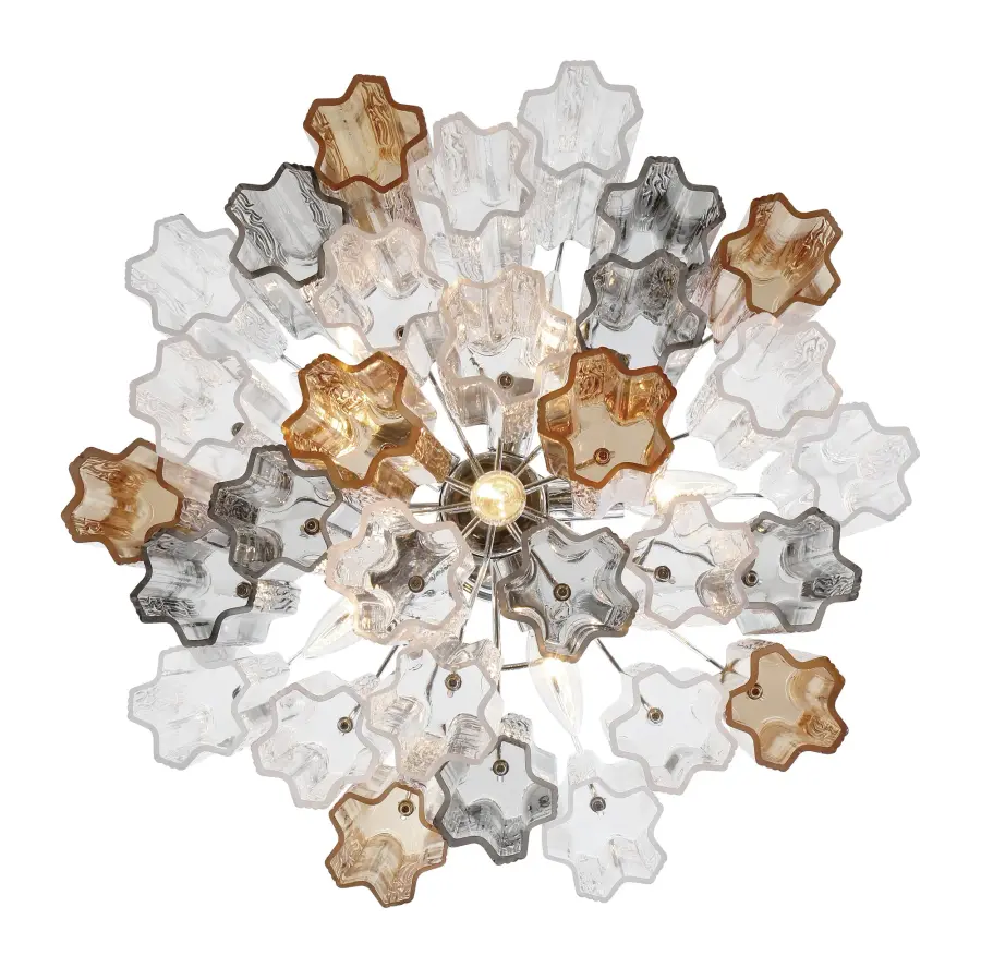 Addis 19.75" Chandelier in Aged Brass with Amber Glass - Image 11