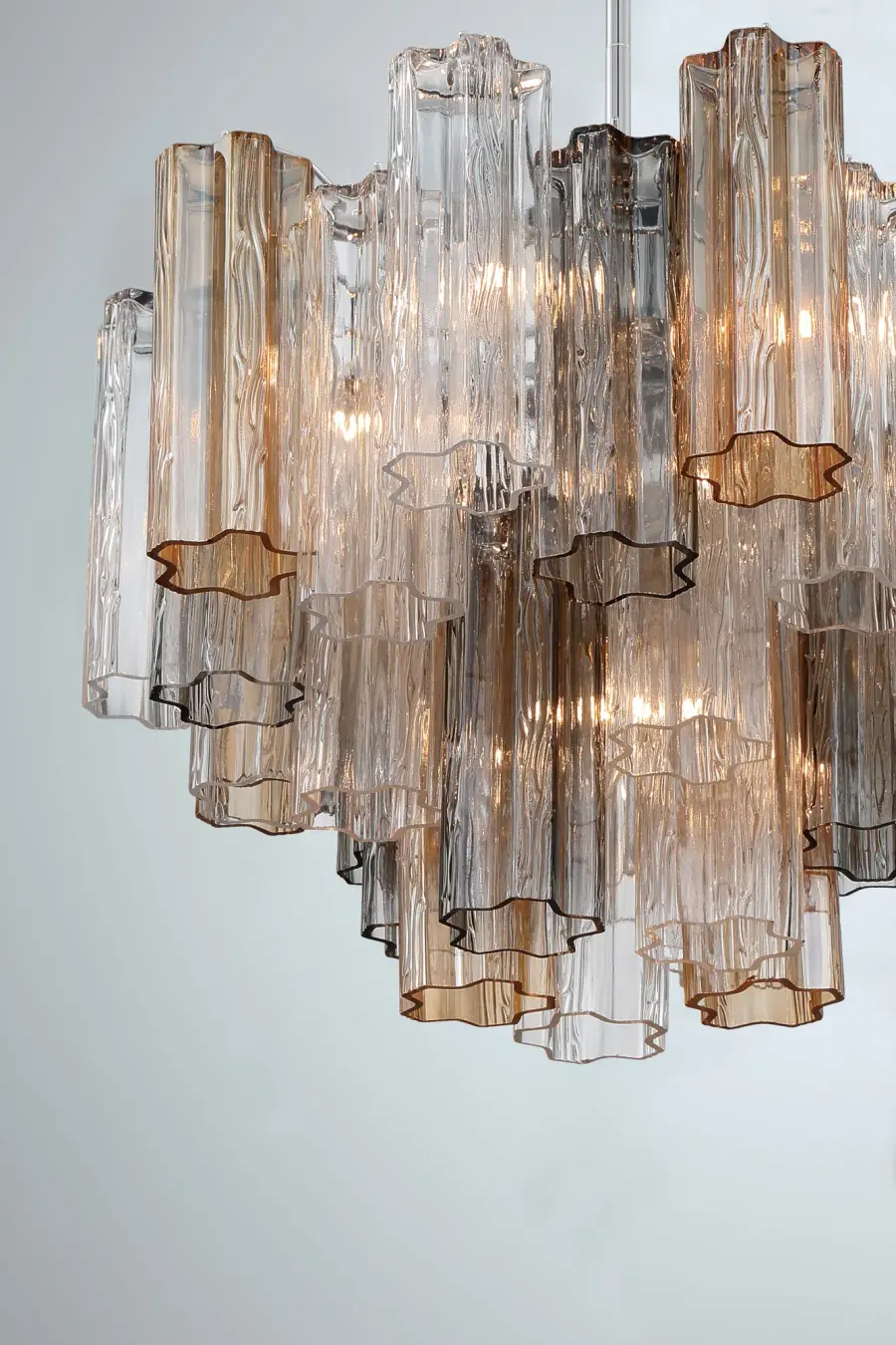 Addis 19.75" Chandelier in Aged Brass with Amber Glass - Image 12