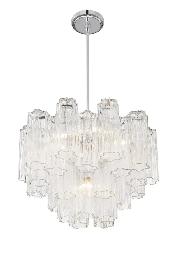 Addis 19.75" Chandelier in Aged Brass with Amber Glass - Image 17