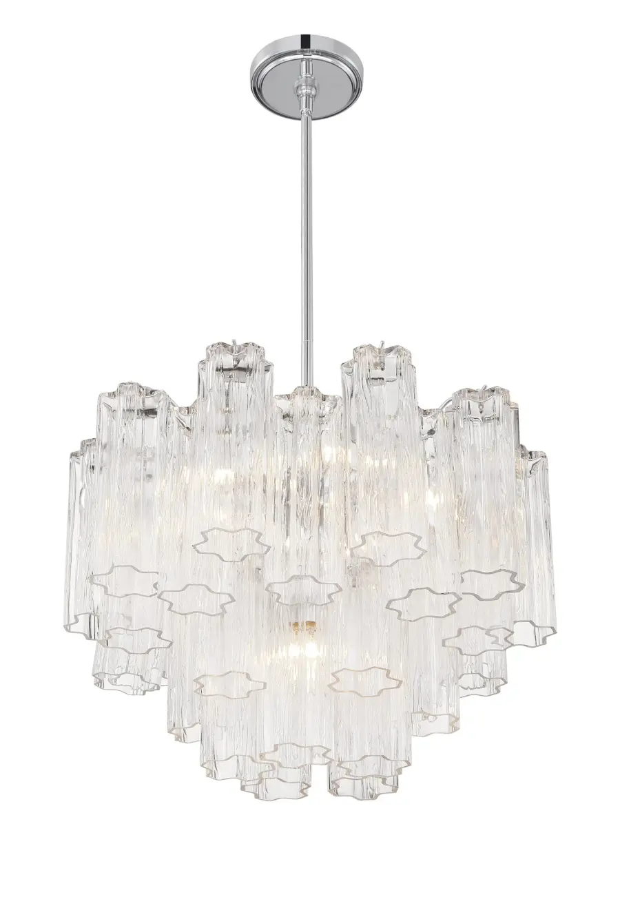 Addis 19.75" Chandelier in Aged Brass with Amber Glass - Image 17