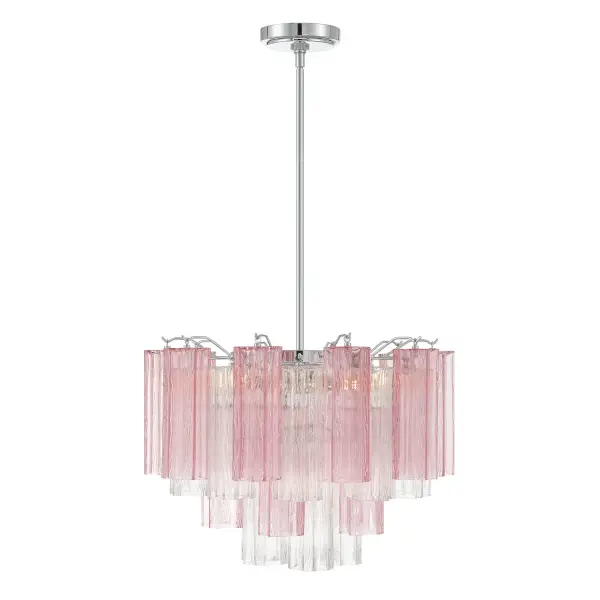 Addis 19.75" Chandelier in Aged Brass with Amber Glass - Image 3