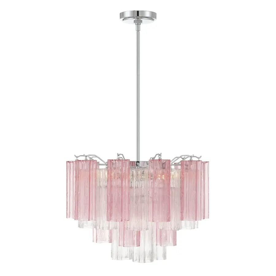 Addis 19.75" Chandelier in Aged Brass with Amber Glass - Image 3