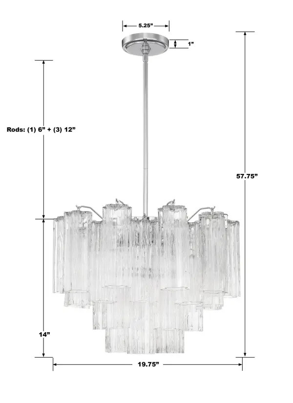 Addis 19.75" Chandelier in Aged Brass with Amber Glass - Image 21