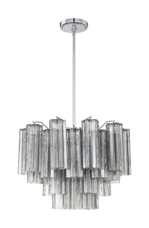 Addis 19.75" Chandelier in Aged Brass with Amber Glass - Image 22