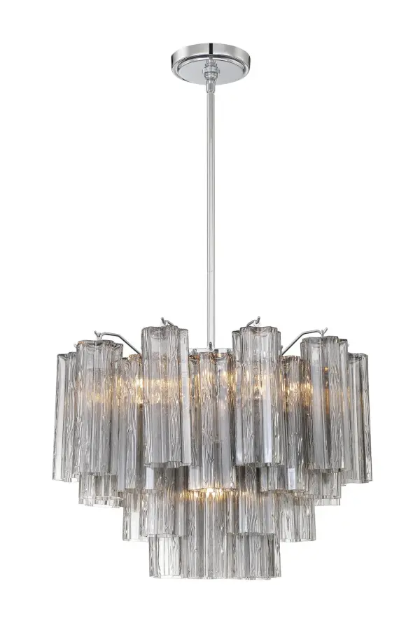 Addis 19.75" Chandelier in Aged Brass with Amber Glass - Image 23