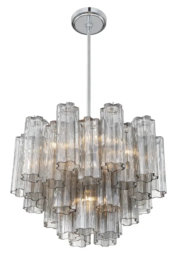 Addis 19.75" Chandelier in Aged Brass with Amber Glass - Image 24