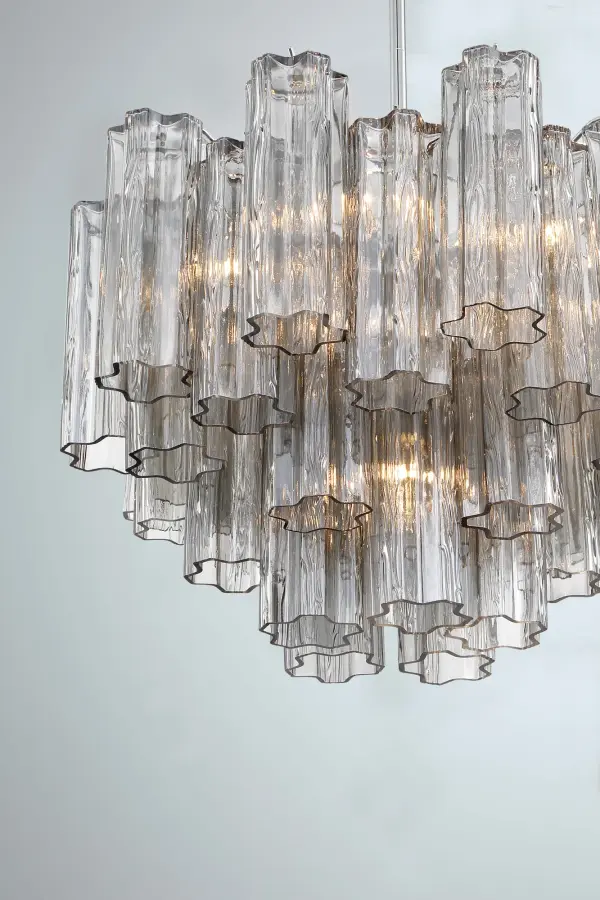 Addis 19.75" Chandelier in Aged Brass with Amber Glass - Image 26