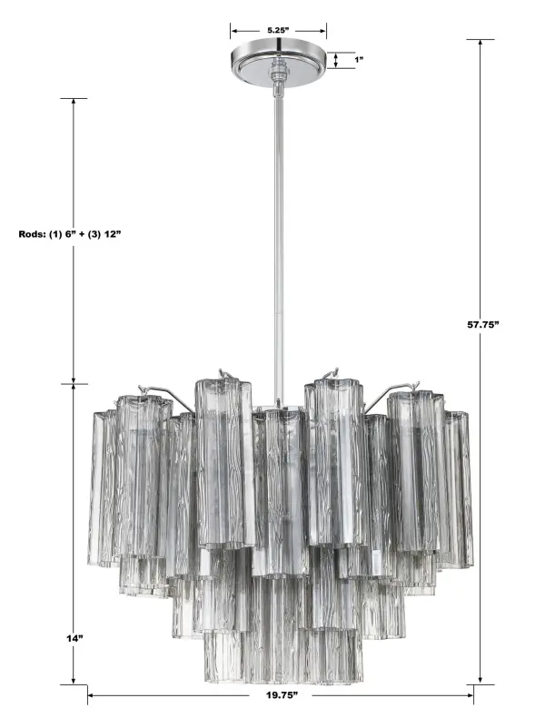 Addis 19.75" Chandelier in Aged Brass with Amber Glass - Image 28